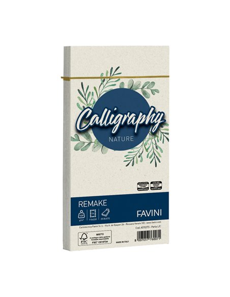 25 buste Calligraphy Remake 120gr 110x220mm perla Favini A570273 FAVINI CARTE EVENTI-INVITI