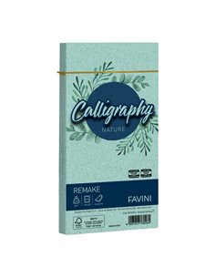 25 buste Calligraphy Remake 120gr 110x220mm aquamarina Favini A57G273