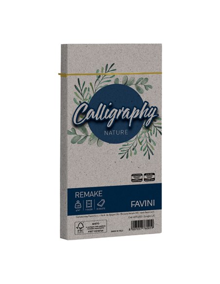 25 buste Calligraphy Remake 120gr 110x220mm scoglio Favini A57U253