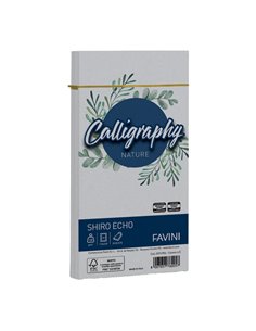 25 buste Calligraphy Shiro Eco 120gr 110x220mm cenere Favini A57U904