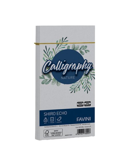 25 buste Calligraphy Shiro Eco 120gr 110x220mm cenere Favini A57U904