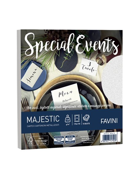 10 buste Special Events 120gr 170x170mm bianco 01 Favini A570118
