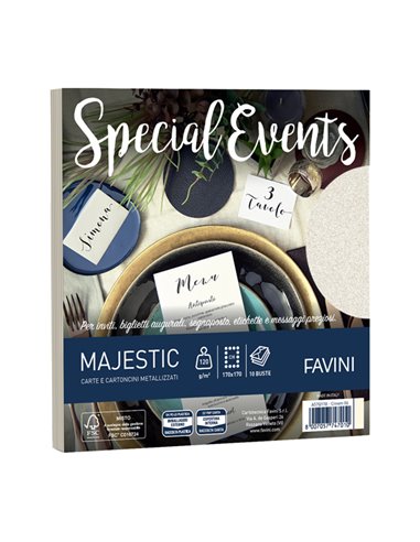 10 buste Special Events 120gr 170x170mm crema 06 Favini A57Q118 FAVINI CARTE EVENTI-INVITI