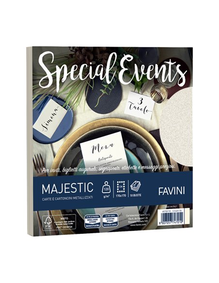 10 buste Special Events 120gr 170x170mm crema 06 Favini A57Q118 FAVINI CARTE EVENTI-INVITI