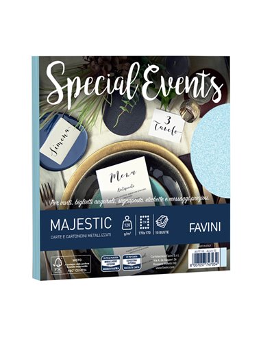 10 buste Special Events 120gr 170x170mm azzurro 02 Favini A57T118