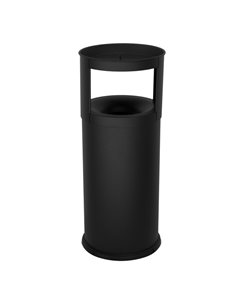 Gettacarte autoestinguente con posacenere 40L in acciaio nero Stilcasa 570/N STILCASA CESTINI E POSACENERE