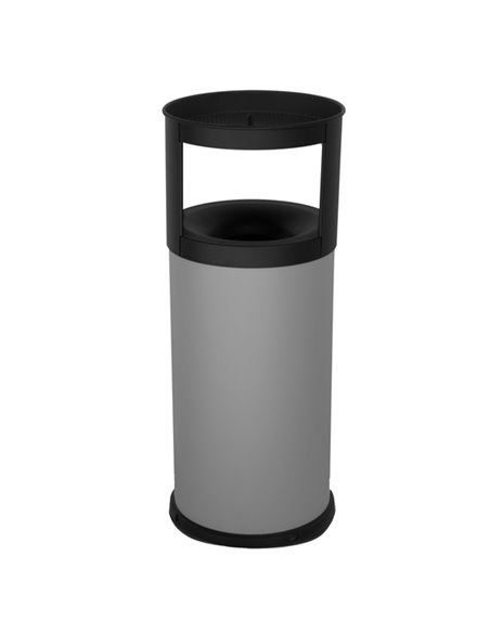 Gettacarte autoestinguente con posacenere 40L in acciaio grigio Stilcasa 570/G STILCASA CESTINI E POSACENERE