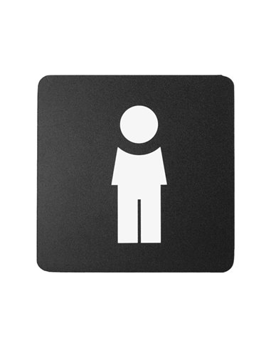 Pittogramma toilette uomo 16x16cm PVC nero/bianco Stilcasa PR1-U