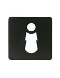 Pittogramma toilette donna 16x16cm PVC nero/bianco Stilcasa PR2-D