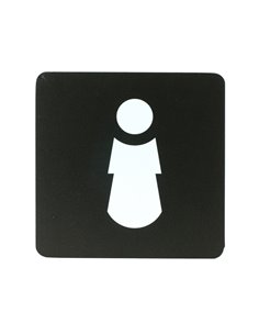 Pittogramma toilette donna 16x16cm PVC nero/bianco Stilcasa PR2-D