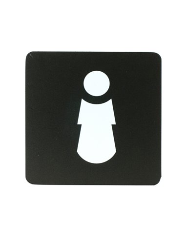 Pittogramma toilette donna 16x16cm PVC nero/bianco Stilcasa PR2-D