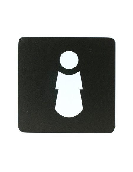 Pittogramma toilette donna 16x16cm PVC nero/bianco Stilcasa PR2-D