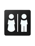 Pittogramma toilette uomo/donna 16x16cm PVC nero/bianco Stilcasa PR3-UD