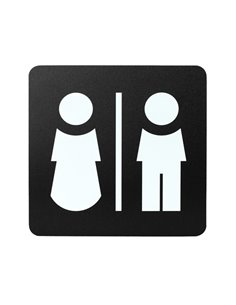 Pittogramma toilette uomo/donna 16x16cm PVC nero/bianco Stilcasa PR3-UD