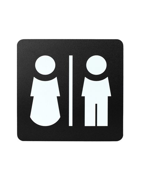 Pittogramma toilette uomo/donna 16x16cm PVC nero/bianco Stilcasa PR3-UD