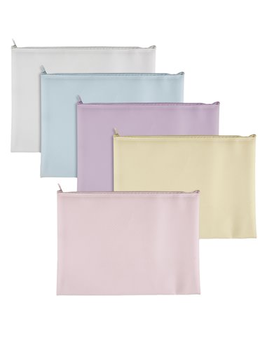 Busta c/zip Bubble dim. 21,5x12,5cm colori pastello assortiti SEI ROTA P0432190 SEI ROTA ASTUCCI-BUSTINE
