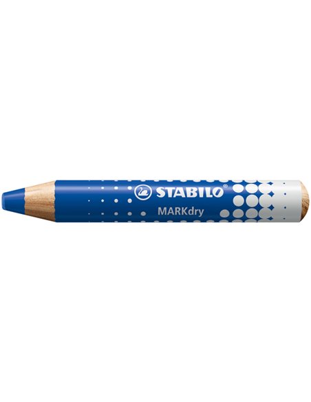 Astuccio 4 matitoni per lavagne STABILO MARKdry + temperino + panno microfibra 648/4 STABILO CANCELLINI E KIT PER LAVAGNE