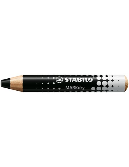 Astuccio 4 matitoni per lavagne STABILO MARKdry + temperino + panno microfibra 648/4 STABILO CANCELLINI E KIT PER LAVAGNE