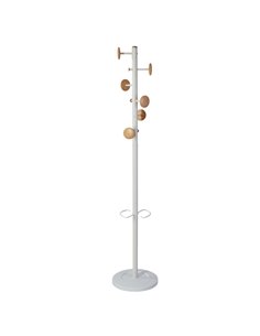 Appendiabiti a 6 ganci + 3 miniganci 175cm bianco/legno Music Alba PMMUSIC BC