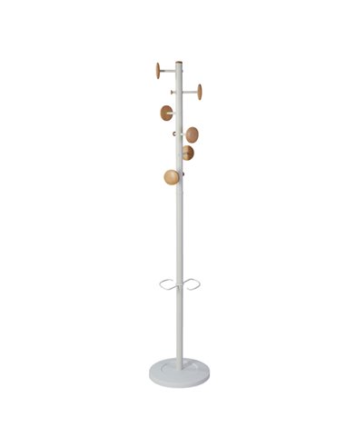 Appendiabiti a 6 ganci + 3 miniganci 175cm bianco/legno Music Alba PMMUSIC BC