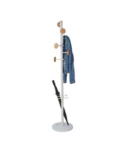 Appendiabiti a 6 ganci + 3 miniganci 175cm bianco/legno Music Alba PMMUSIC BC 2