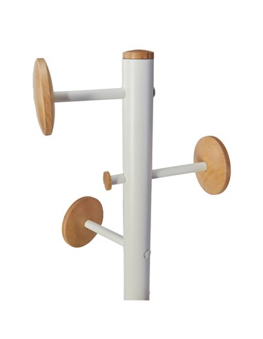 Appendiabiti a 6 ganci + 3 miniganci 175cm bianco/legno Music Alba PMMUSIC BC