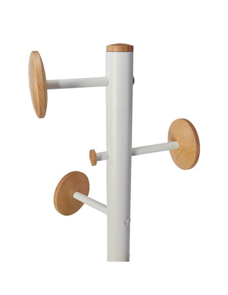 Appendiabiti a 6 ganci + 3 miniganci 175cm bianco/legno Music Alba PMMUSIC BC