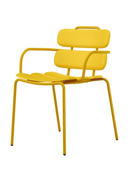Seduta collettivitA' Lemon con braccioli giallo Unisit LEB/GI