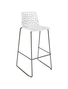 Sgabello Spider Fix base nero opaco / bianco Grandsoleil S2802B