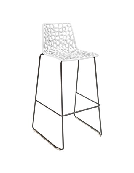Sgabello Spider Fix base nero opaco / bianco Grandsoleil S2802B