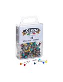 100 spilli in acciaio inox con testa di plastica colorata Leone APSC1