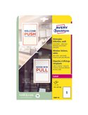 Adesivi per finestre in carta con pellicola 210x297mm 1adesivo/fg, laser Avery L9001-10
