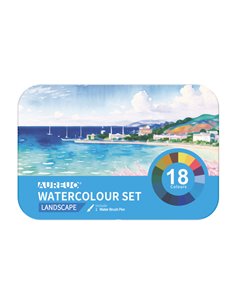 Set 18 demi-godet + pennello brush colori paesaggi DOM 13060/2 DOM ACCESSORI PER PITTURA