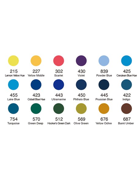 Set 18 demi-godet + pennello brush colori paesaggi DOM 13060/2 DOM ACCESSORI PER PITTURA