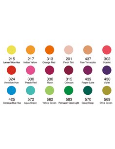 Set 18 demi-godet + pennello brush colori floreali DOM 13060/3 DOM ACCESSORI PER PITTURA 2