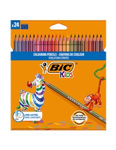 Astuccio 24 matite Evolution Stripes colori assortite BIC 9505251
