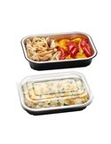 Pack 25 Contenitori alluminio stirato 2 porzioni + coperchio in R-PET Cuki 154227267