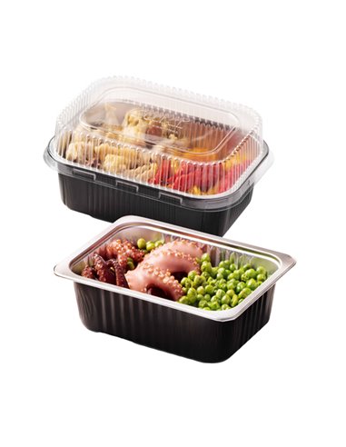 Pack 25 Contenitori alluminio stirato 1 porzione + coperchio in R-PET Cuki 154229567