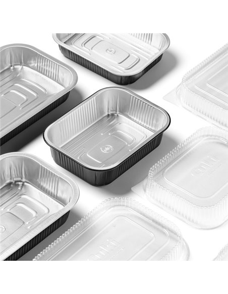 Pack 25 Contenitori alluminio stirato 1 porzione + coperchio in R-PET Cuki 154229567