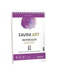 Blocco spiralato Watercolor Favini Art 20fg 300gr 23x29,7cm A290024 FAVINI ALBUM DISEGNO BIANCO