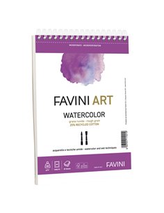Blocco spiralato Watercolor Favini Art 20fg 300gr A5 A290025 FAVINI ALBUM DISEGNO BIANCO