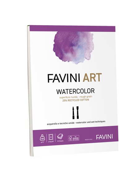 Blocco collato Watercolor Favini Art 10fg 300gr A4 A420384
