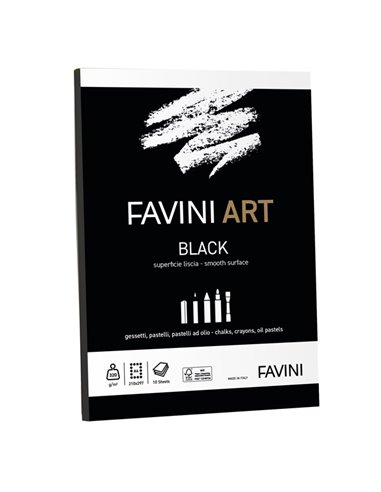 Blocco collato Black Favini Art 10fg 320gr A4 A42A104