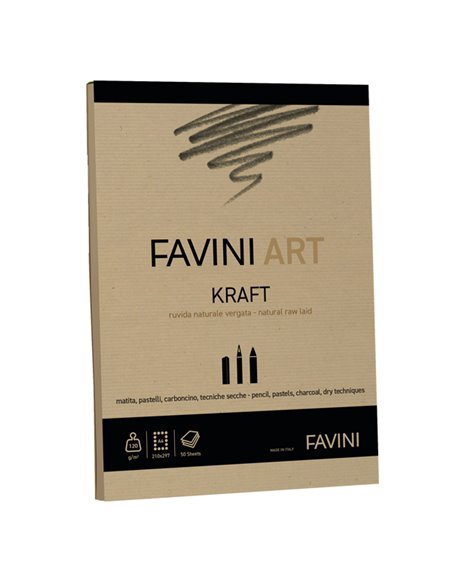 Blocco collato Kraft Favini Art 50fg 120gr A4 A420554