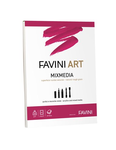 Blocco collato Mix Media Favini Art 20fg 250gr/m2 f.to A4 A420994