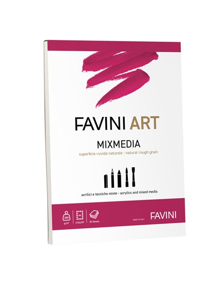 Blocco collato Mix Media Favini Art 20fg 250gr/m2 f.to A4 A420994
