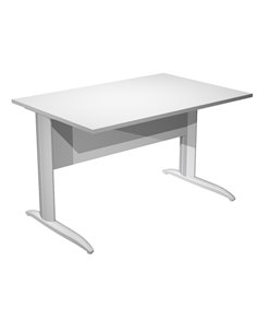 SCRIVANIA LINEARE 160X80cm BIANCO - fianchi grigio alluminio EASY 003K2/3/AA ARTEXPORT SCRIVANIE E TAVOLI RIUNIONE