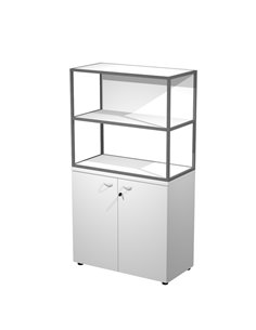 LIBRERIA media metal + arm. basso bianco/bianco/bianco/str.antracite ESSENCE MB3+AB3+27AF/3 ARTEXPORT LIBRERIE
