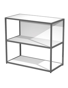 LIBRERIA bassa a giorno 90x44cm - H80cm BIANCO - gamba antracite ESSENCE 270-AF+RP4-3 ARTEXPORT LIBRERIE
