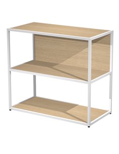 LIBRERIA bassa a giorno 90x44cm - H80cm ROVERE - gamba bianco ESSENCE 270-AN+RP4-C ARTEXPORT LIBRERIE
